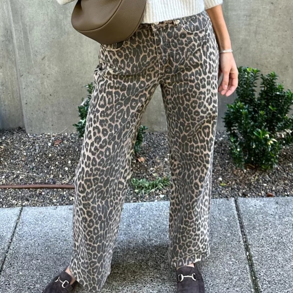 Disclosure Leopard Print Baggy Jeans